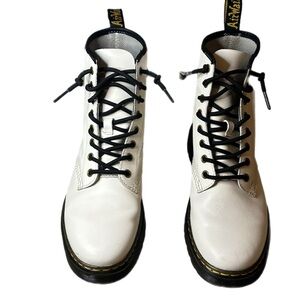 Dr. Martens White Leather Boots